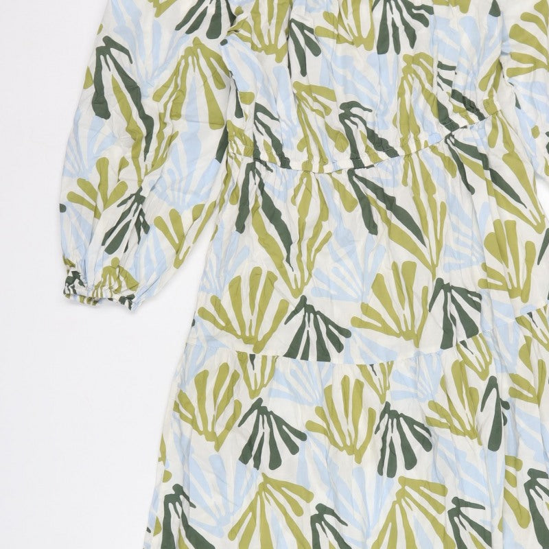 Marks and Spencer Women Multicoloured UK 16 Maxi Floral Tiered Dress