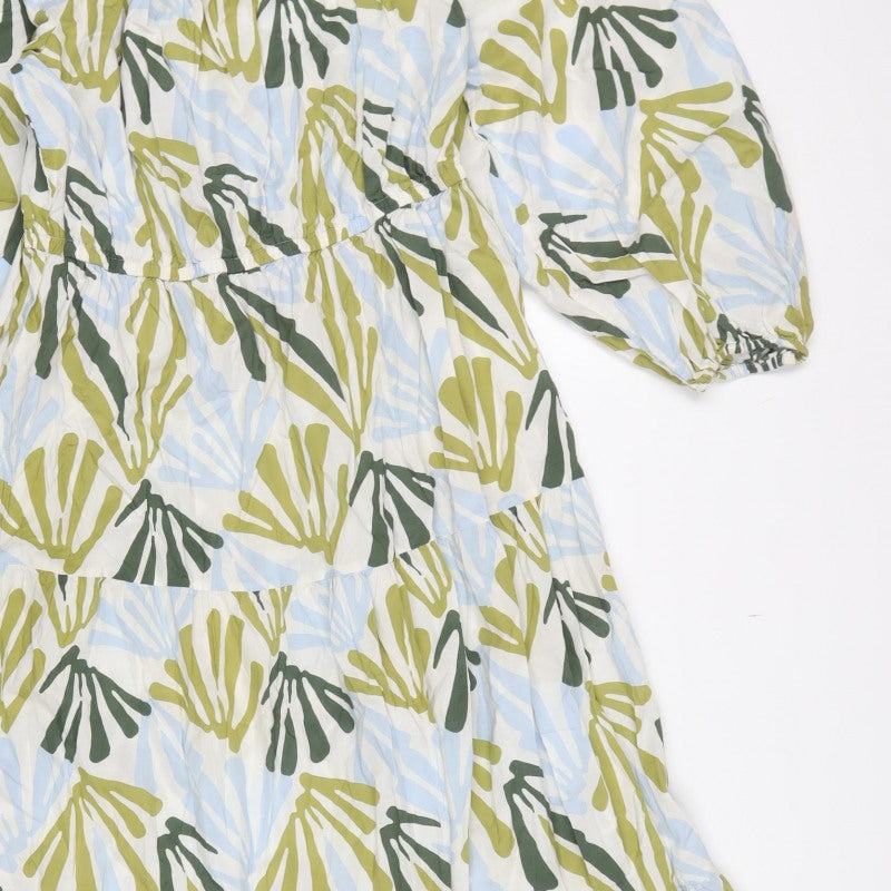 Marks and Spencer Women Multicoloured UK 16 Maxi Floral Tiered Dress