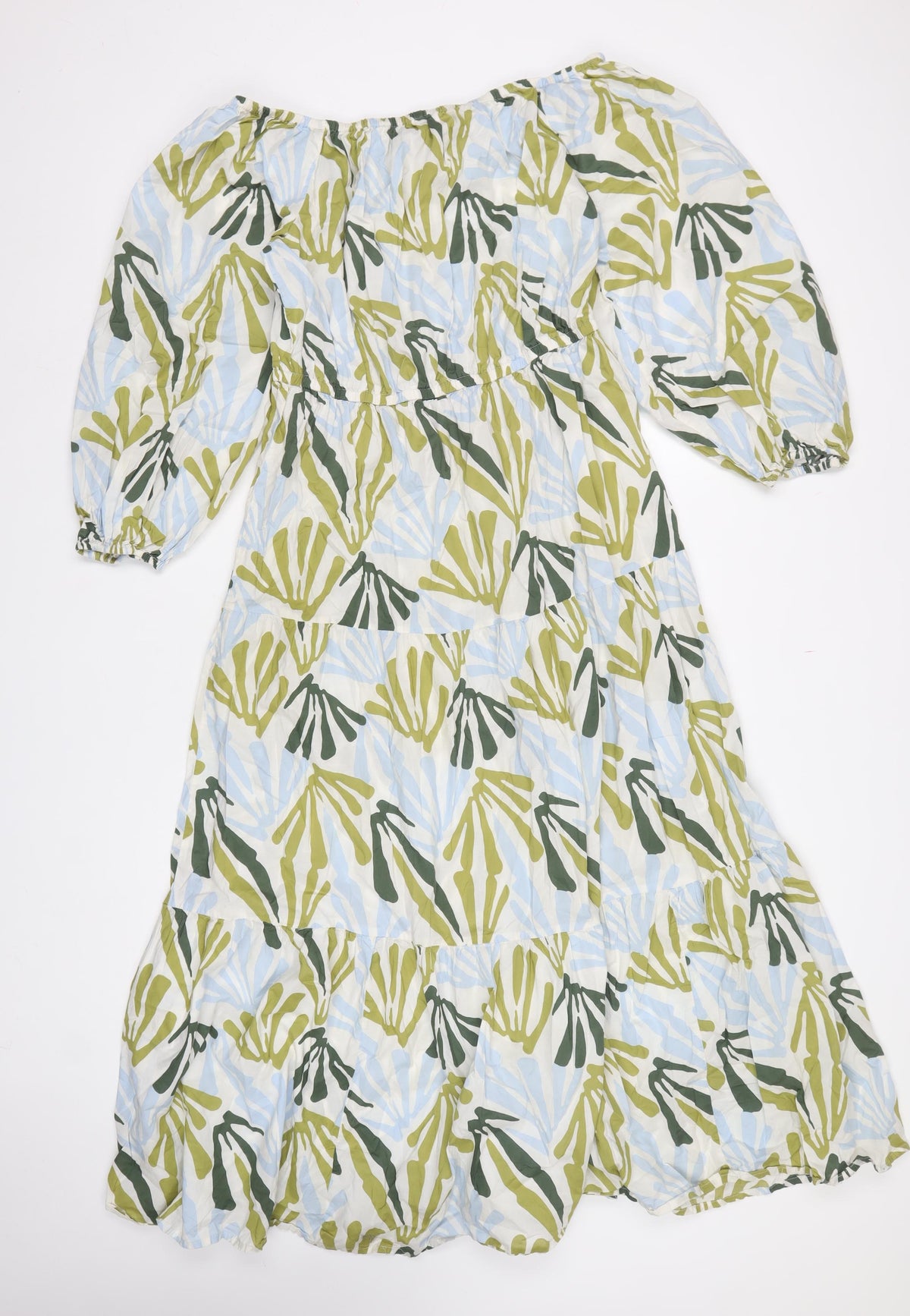 Marks and Spencer Women Multicoloured UK 16 Maxi Floral Tiered Dress