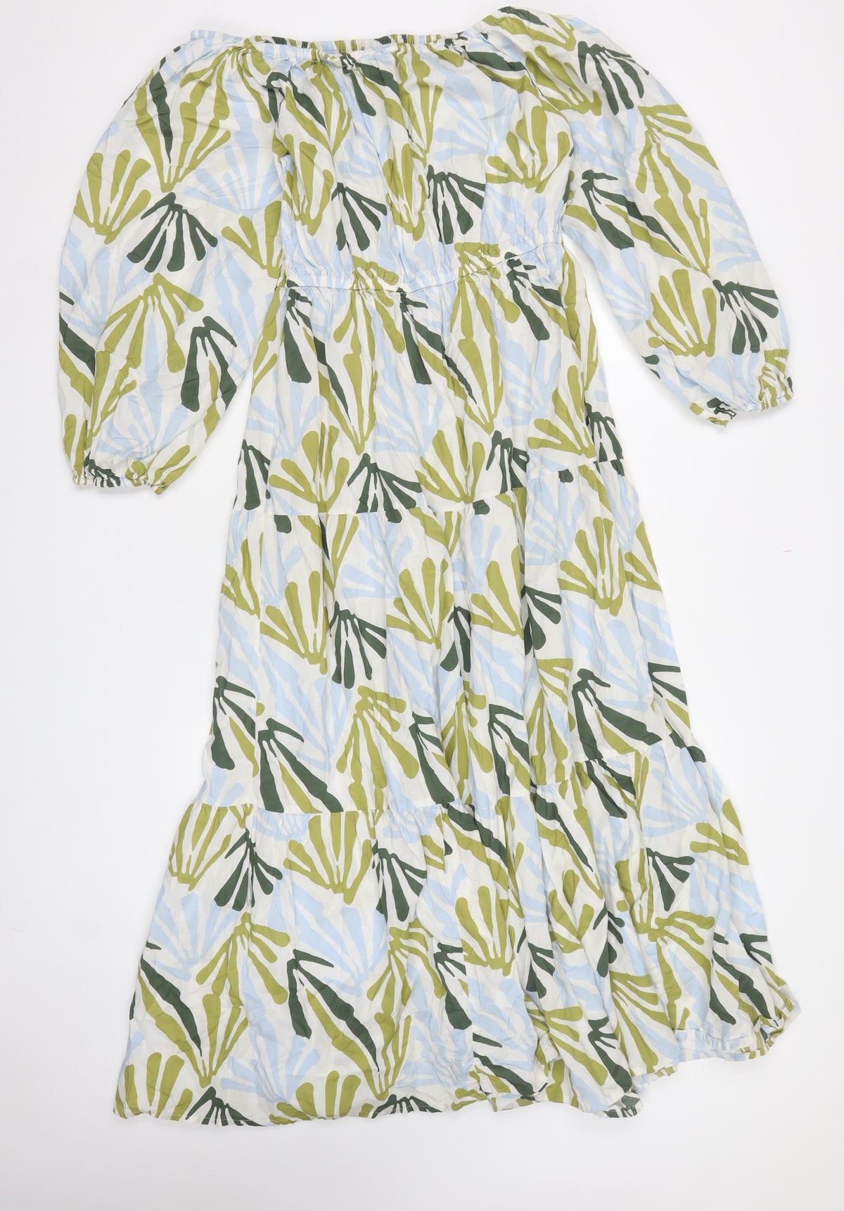 Marks and Spencer Women Multicoloured UK 16 Maxi Floral Tiered Dress