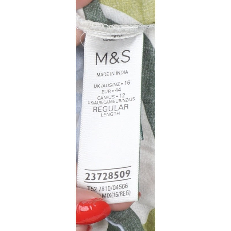 Marks and Spencer Women Multicoloured UK 16 Maxi Floral Tiered Dress