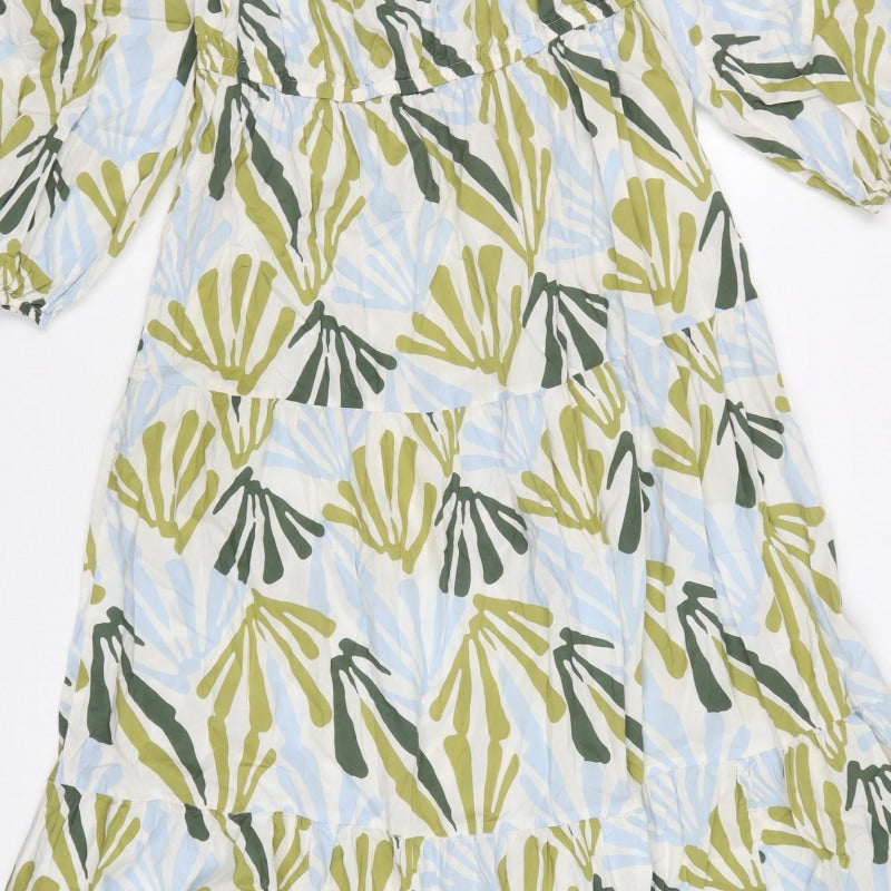 Marks and Spencer Women Multicoloured UK 16 Maxi Floral Tiered Dress