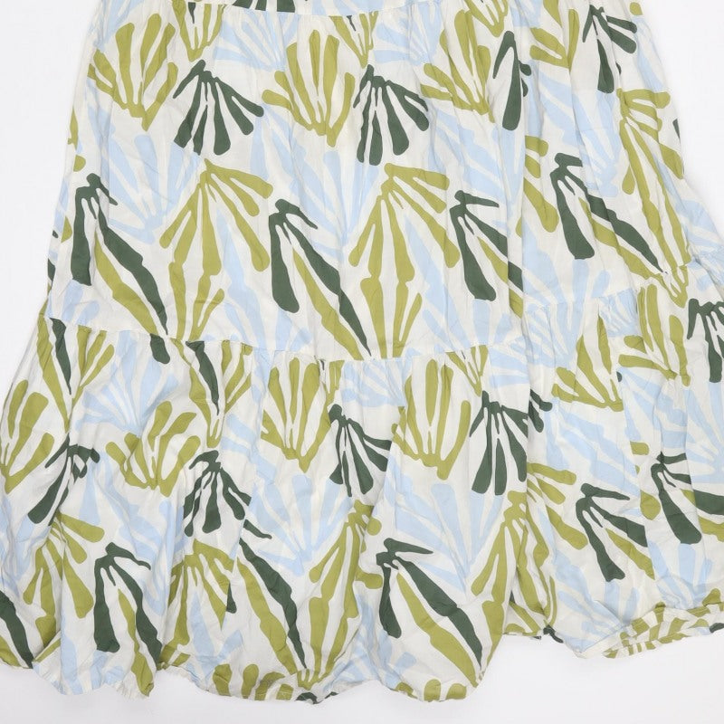Marks and Spencer Women Multicoloured UK 16 Maxi Floral Tiered Dress