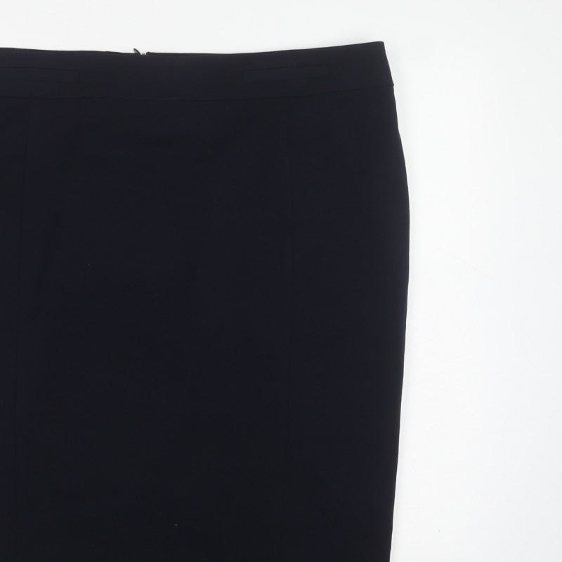 Marks and Spencer Women Black UK 18 Pencil Knee Length Work Skirt