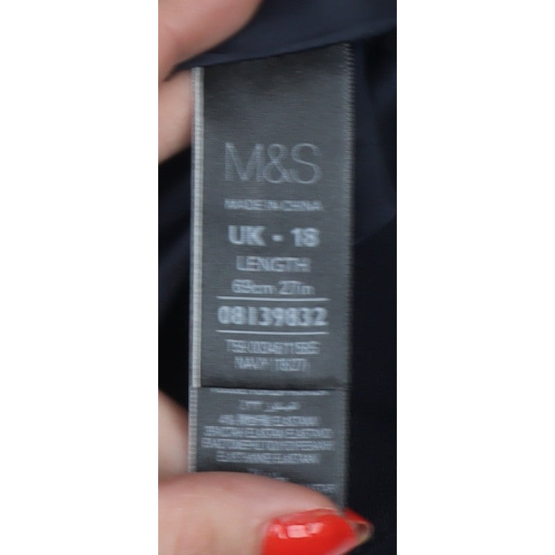 Marks and Spencer Women Black UK 18 Pencil Knee Length Work Skirt