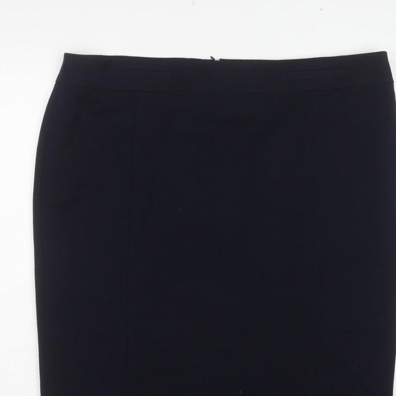Marks and Spencer Women Black UK 18 Pencil Knee Length Work Skirt