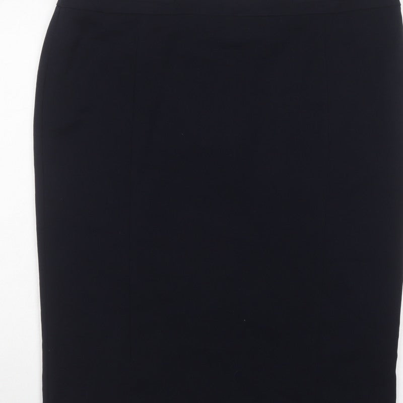 Marks and Spencer Women Black UK 18 Pencil Knee Length Work Skirt
