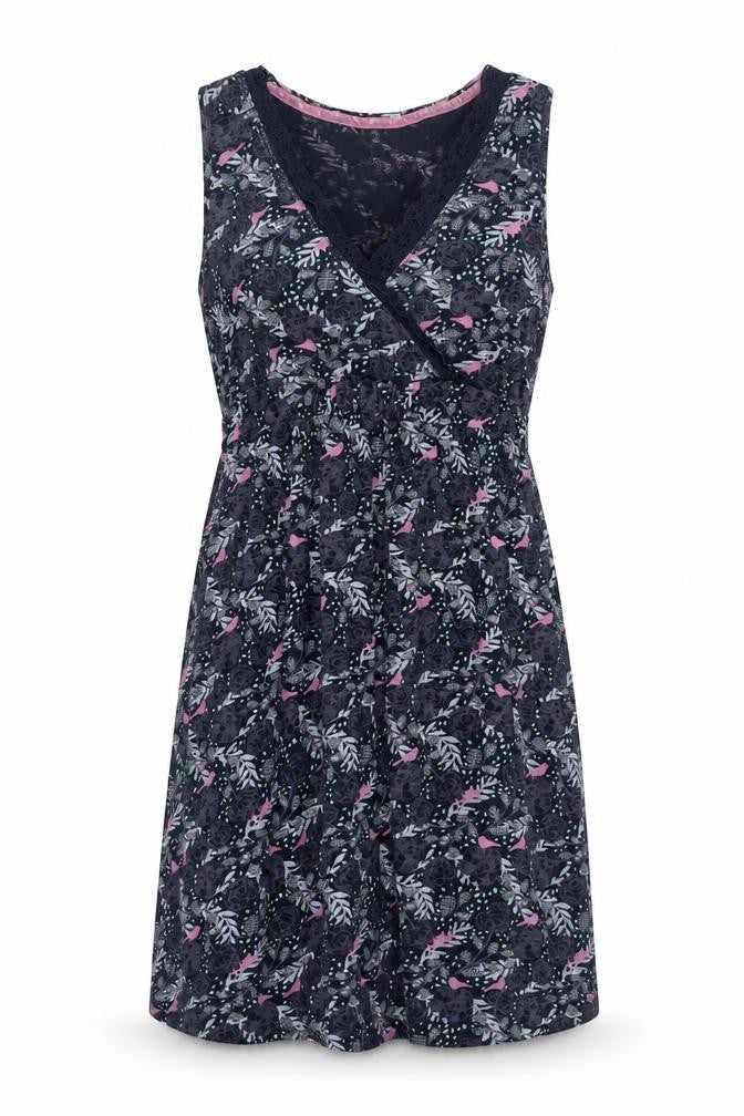 Mantaray Women’s Black Floral Cotton Wrap Dress UK 12 Sleeveless