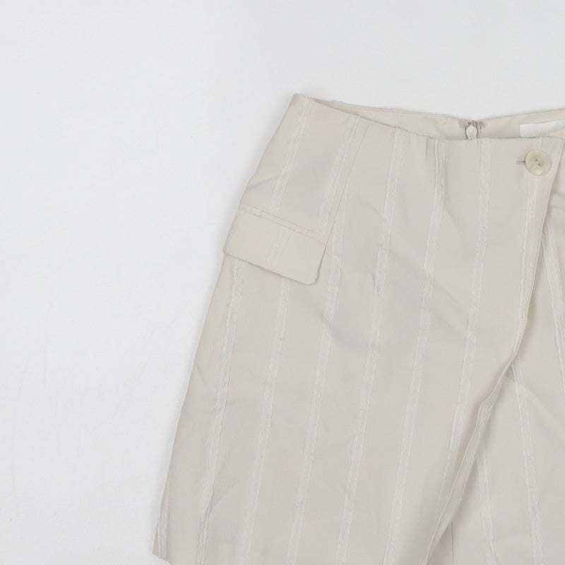H&M Women Ivory UK 4 Cargo Skort Striped Pocket Short