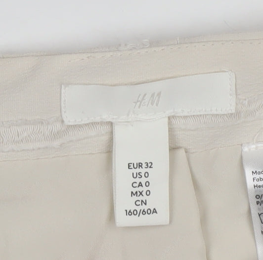 H&M Women Ivory UK 4 Cargo Skort Striped Pocket Short