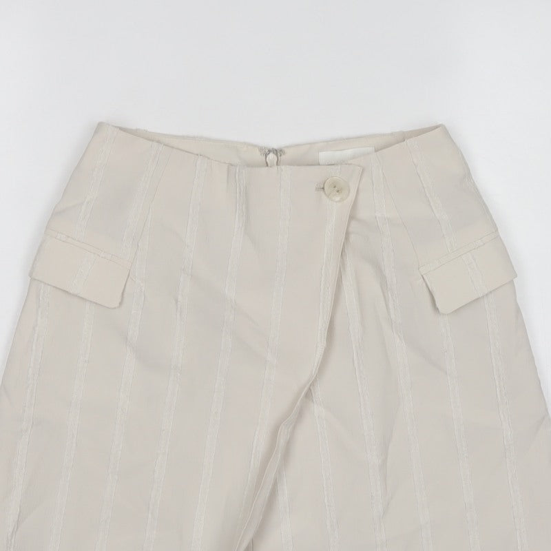 H&M Women Ivory UK 4 Cargo Skort Striped Pocket Short