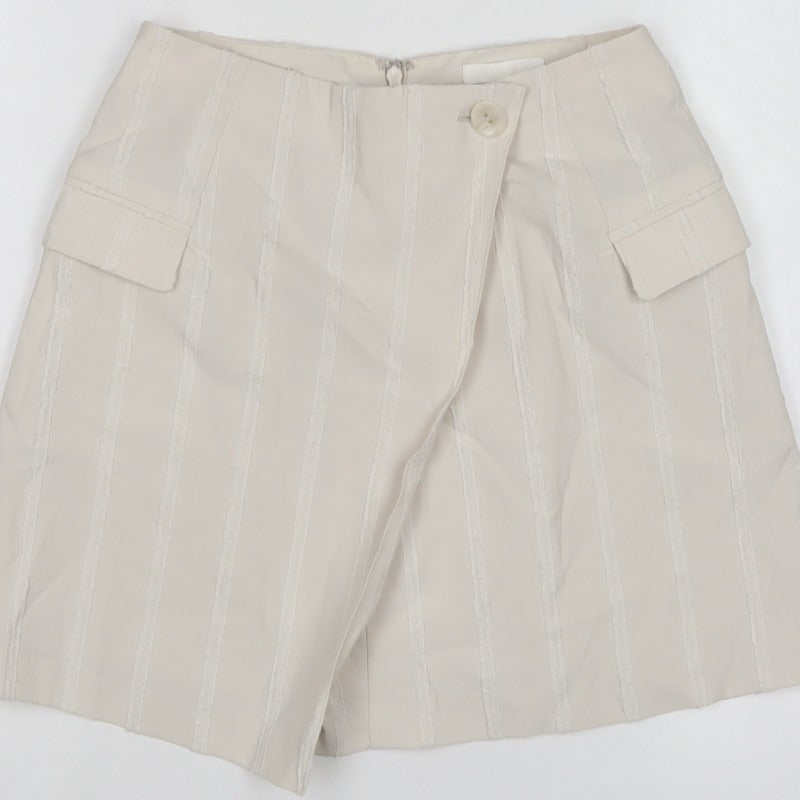 H&M Women Ivory UK 4 Cargo Skort Striped Pocket Short