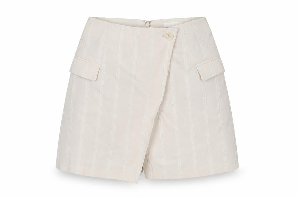 H&M Women Ivory UK 4 Cargo Skort Striped Pocket Short