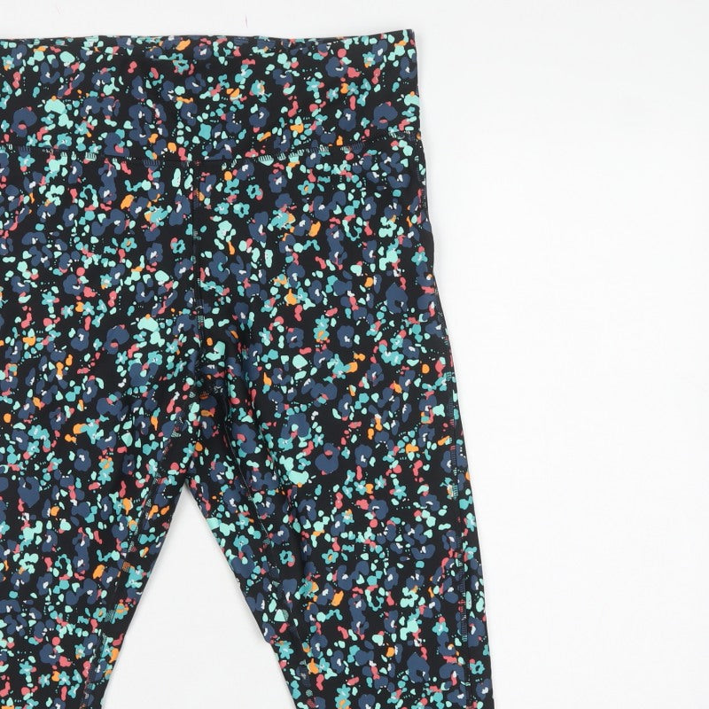 M&S Women’s Multicoloured UK 12 Cropped Stretch Gym Leggings