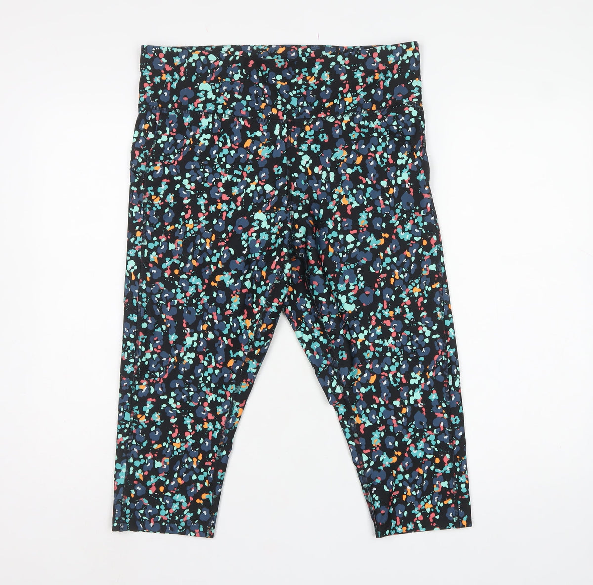 M&S Women’s Multicoloured UK 12 Cropped Stretch Gym Leggings