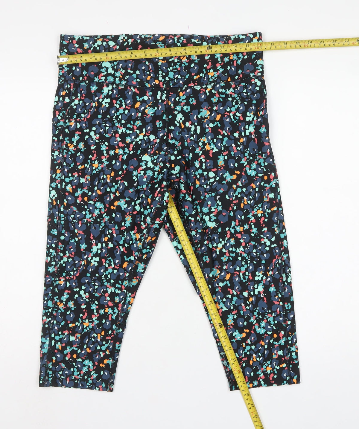 M&S Women’s Multicoloured UK 12 Cropped Stretch Gym Leggings