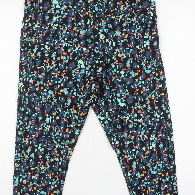 M&S Women’s Multicoloured UK 12 Cropped Stretch Gym Leggings