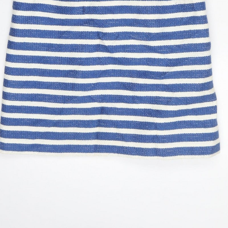 Next Women Blue White Striped Cut Out Sleeveless Sheath Dress UK 8