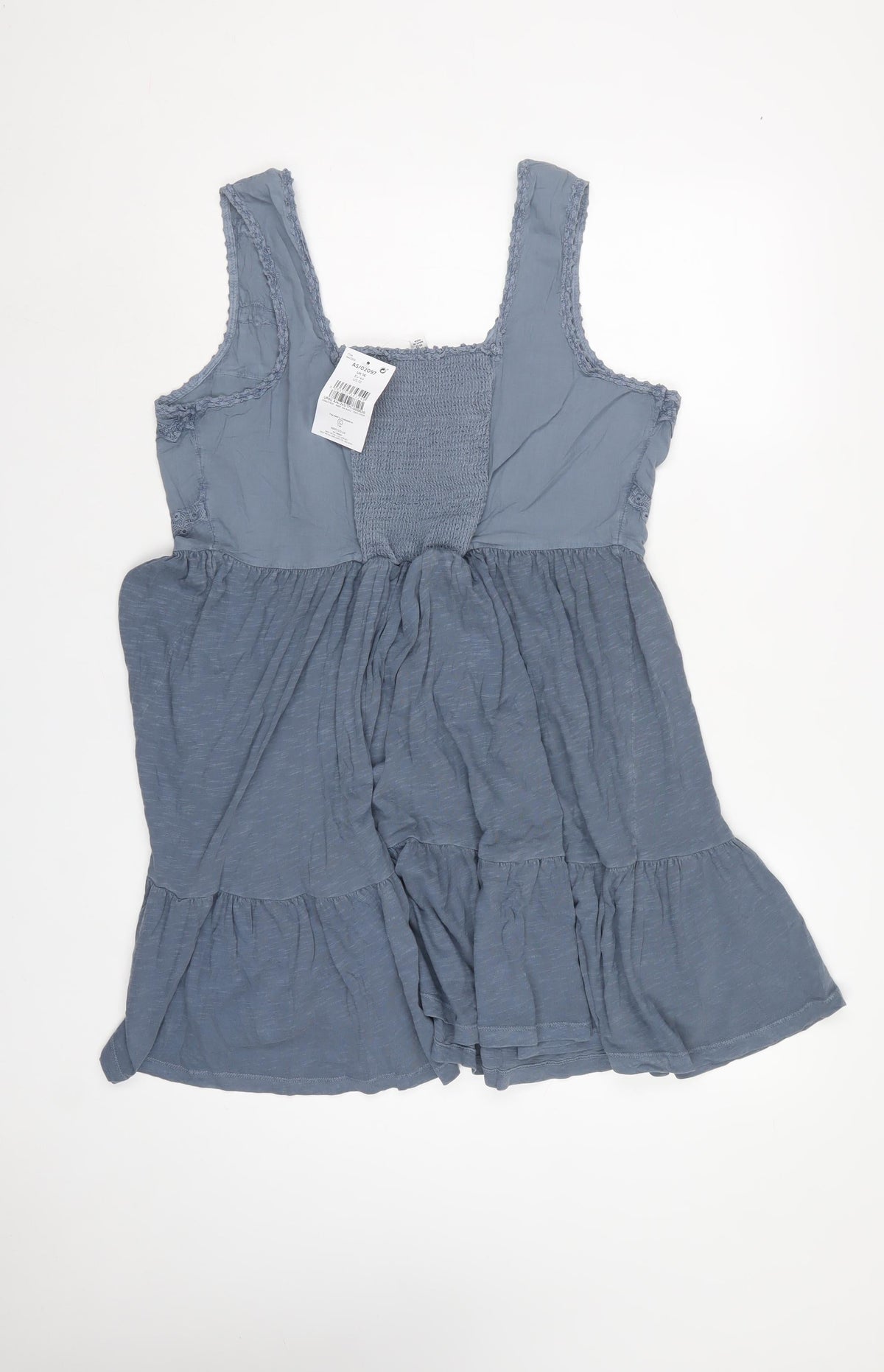 Next Women Blue UK 16 Knee Length Fit & Flare Cotton Lace Dress