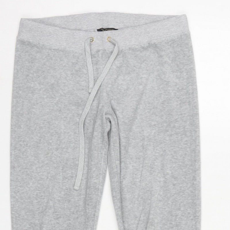 Juicy Couture Women Grey Size S Drawstring Cuffed Sweatpants Joggers