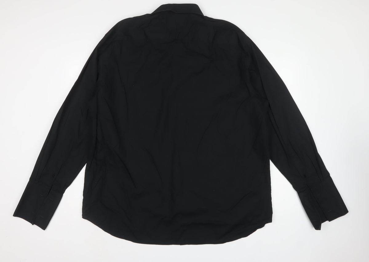 Debenhams Black Tie Men's Black 18.5in Pleated Cotton Formal Dress Shirt