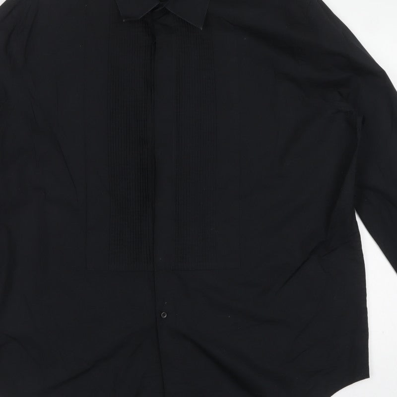 Debenhams Black Tie Men's Black 18.5in Pleated Cotton Formal Dress Shirt