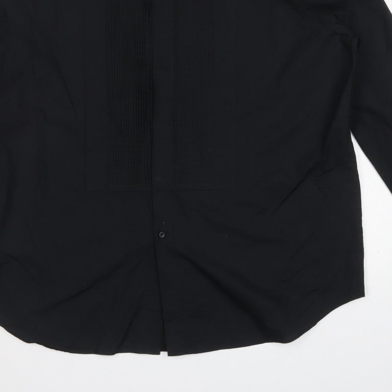 Debenhams Black Tie Men's Black 18.5in Pleated Cotton Formal Dress Shirt