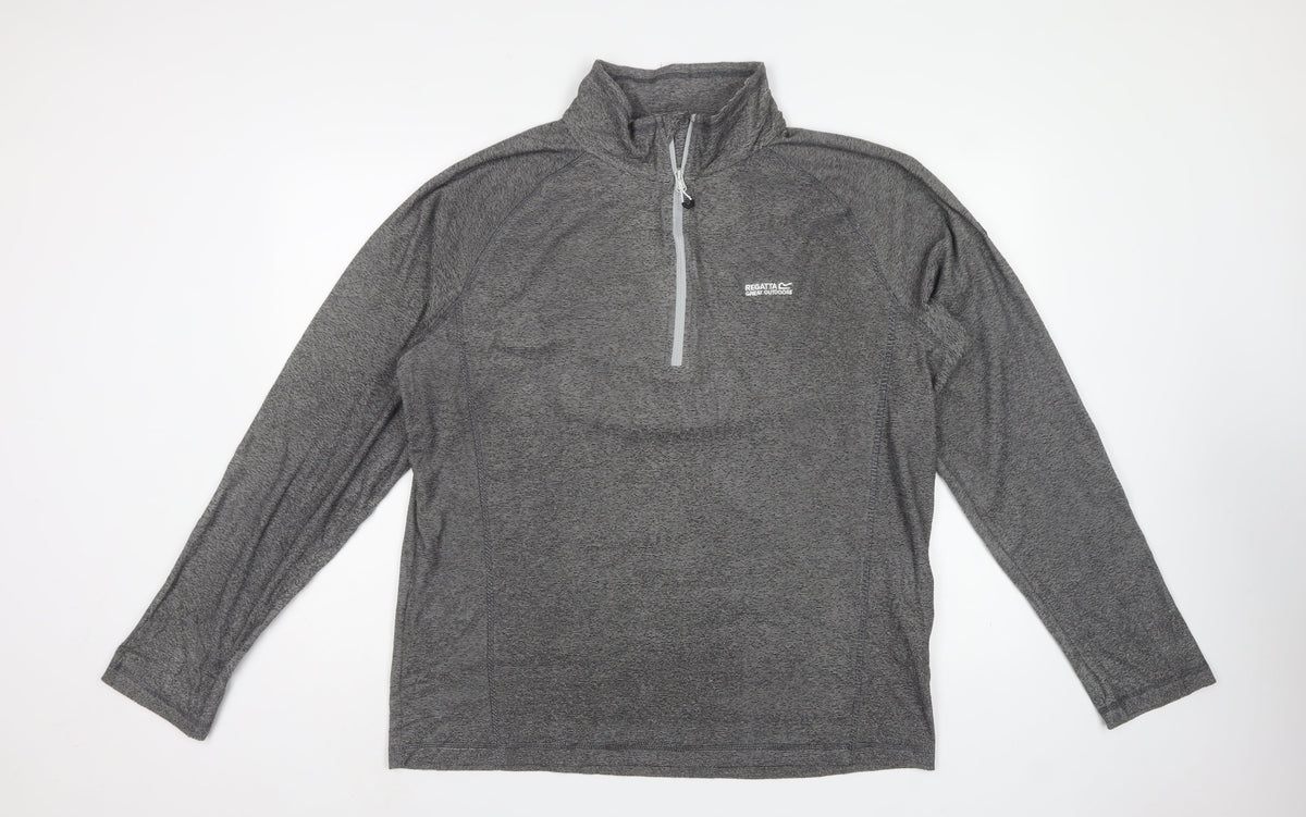 Regatta Men’s Grey XL 1/4 Zip Fleece Sweatshirt Outdoor Walking