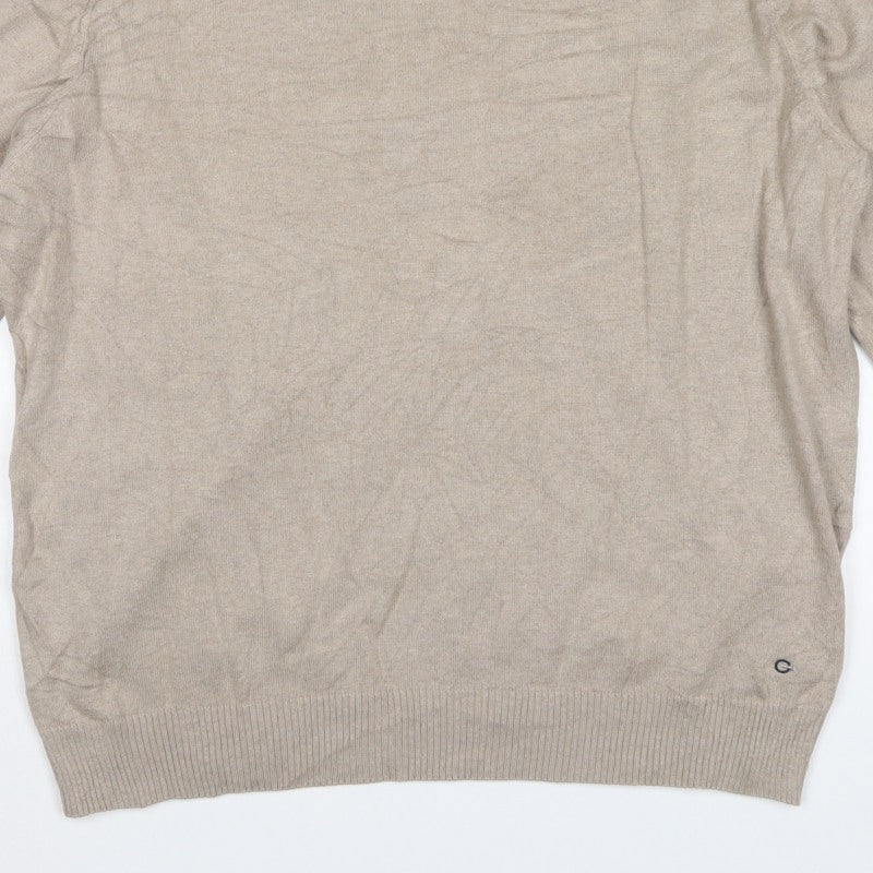 Peter Gribby Men’s Beige XL Cotton Silk Crew Neck Pullover Jumper