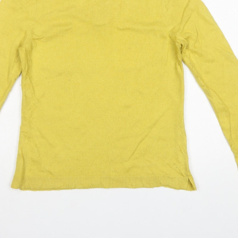Laura Ashley Women Yellow UK 10 Cashmere Blend Knit Pullover Jumper
