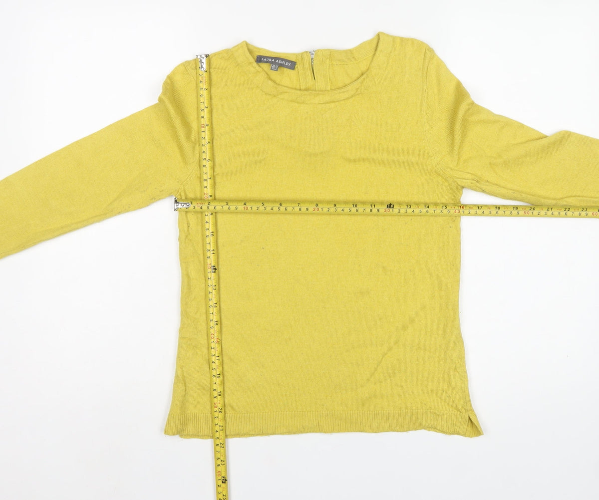 Laura Ashley Women Yellow UK 10 Cashmere Blend Knit Pullover Jumper