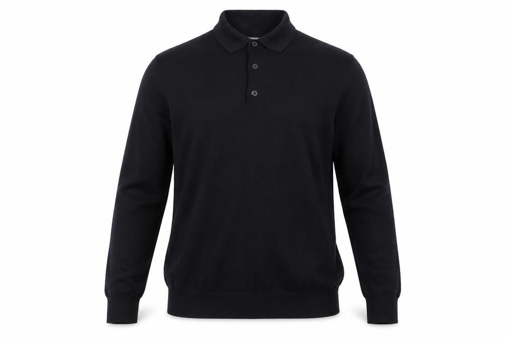 Autograph Men’s Blue Small Merino Wool High Neck Henley Jumper