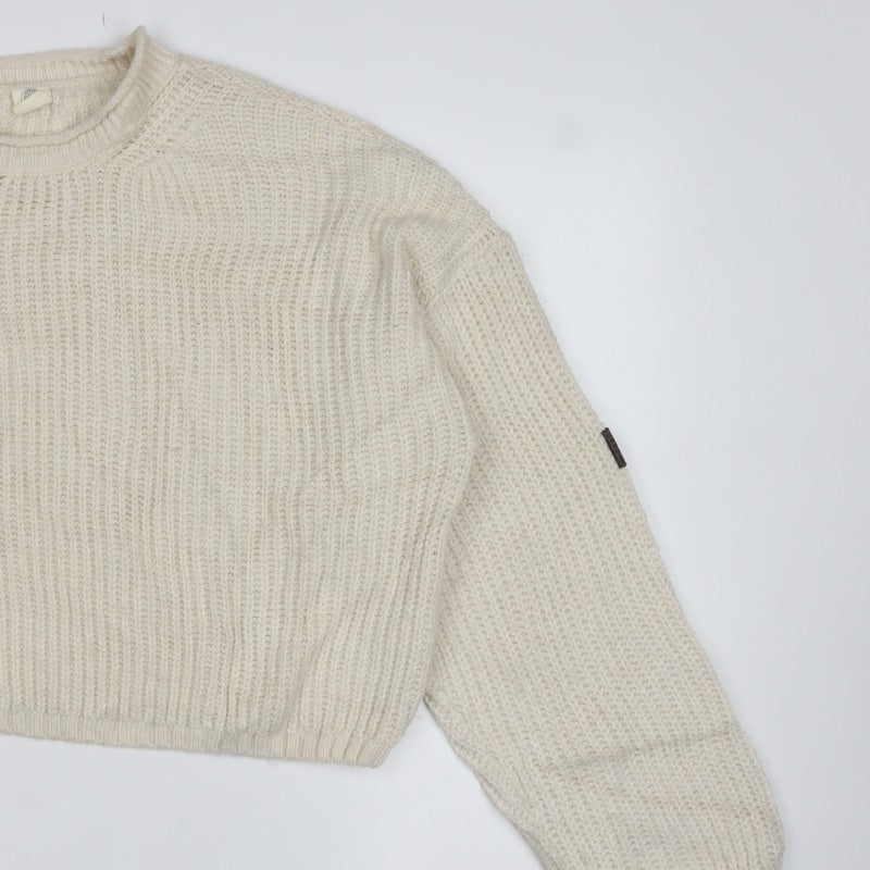 Urban Outfitters Women Ivory M Chunky Knit Mock Neck Pullover