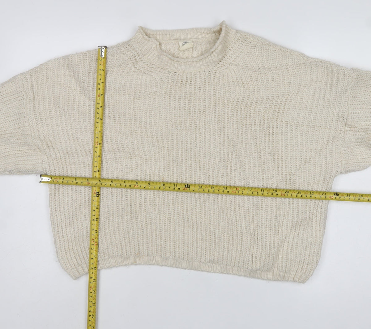 Urban Outfitters Women Ivory M Chunky Knit Mock Neck Pullover