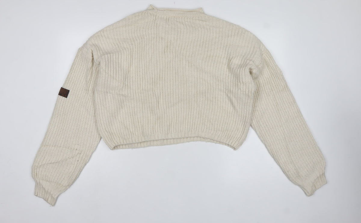 Urban Outfitters Women Ivory M Chunky Knit Mock Neck Pullover