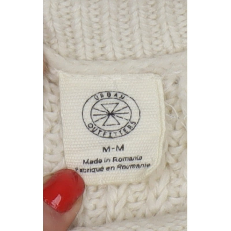 Urban Outfitters Women Ivory M Chunky Knit Mock Neck Pullover