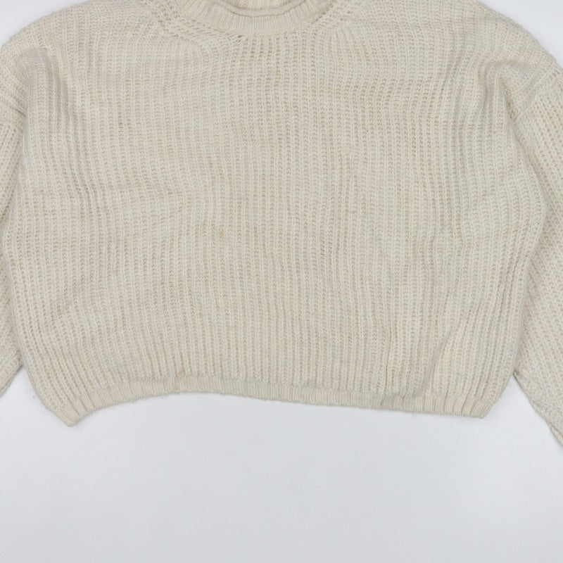 Urban Outfitters Women Ivory M Chunky Knit Mock Neck Pullover