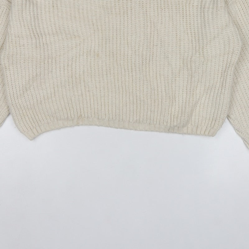 Urban Outfitters Women Ivory M Chunky Knit Mock Neck Pullover