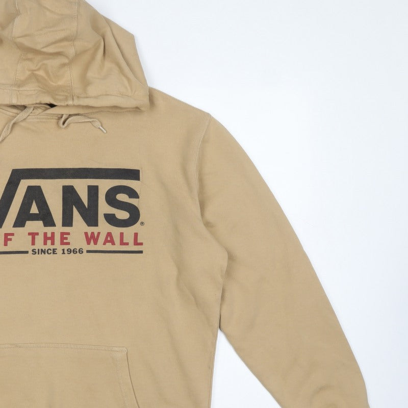 Vans Men’s Beige M Pullover Hoodie Logo Graphic Fleece
