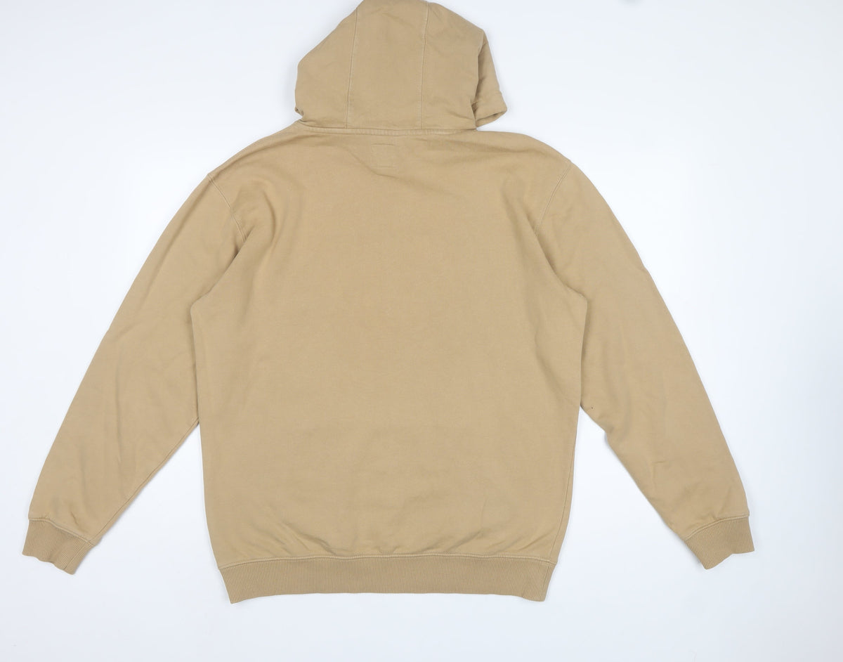 Vans Men’s Beige M Pullover Hoodie Logo Graphic Fleece