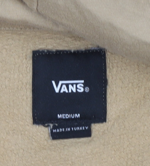 Vans Men’s Beige M Pullover Hoodie Logo Graphic Fleece