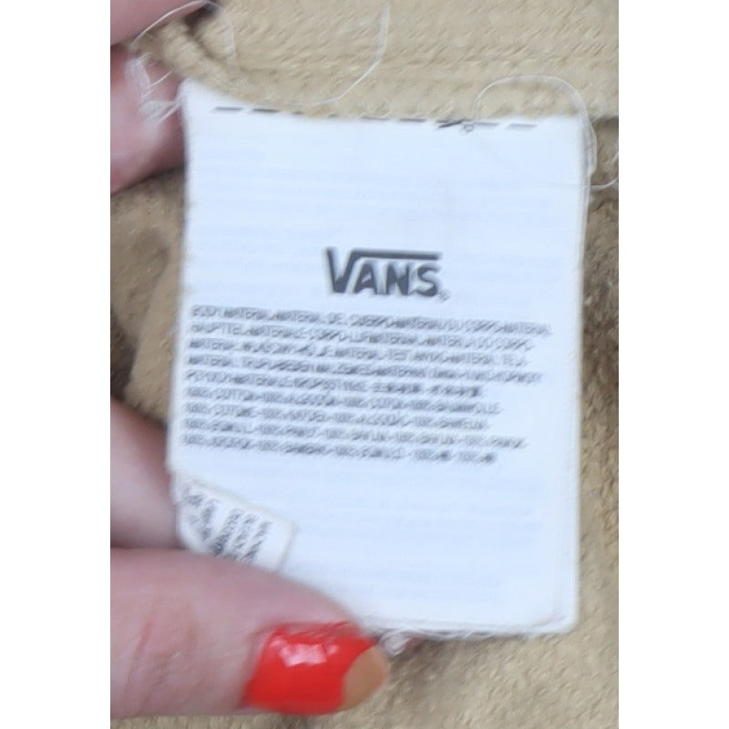 Vans Men’s Beige M Pullover Hoodie Logo Graphic Fleece
