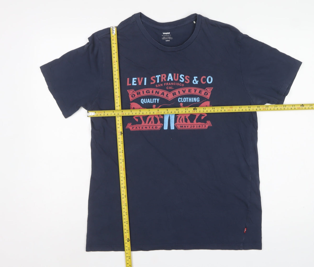 Levi's Men's Blue M Graphic Logo Crew Neck Short Sleeve T-Shirt