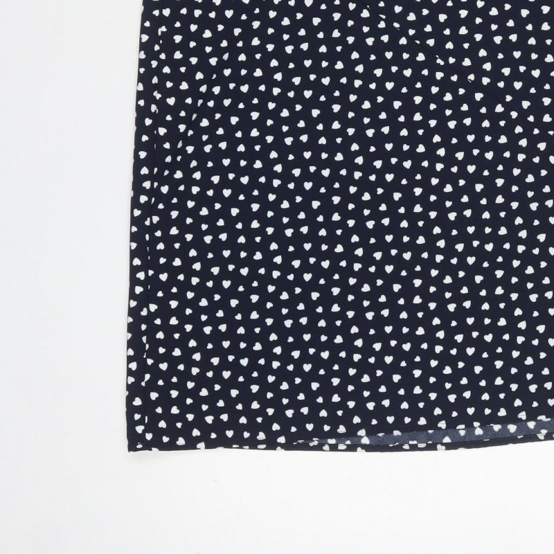 Next Women’s Black Heart Print Midi Pencil Skirt UK 8