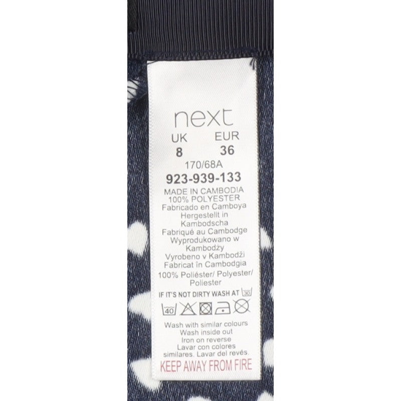 Next Women’s Black Heart Print Midi Pencil Skirt UK 8