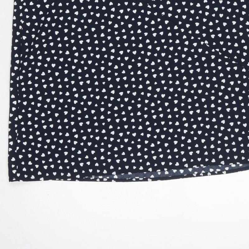 Next Women’s Black Heart Print Midi Pencil Skirt UK 8