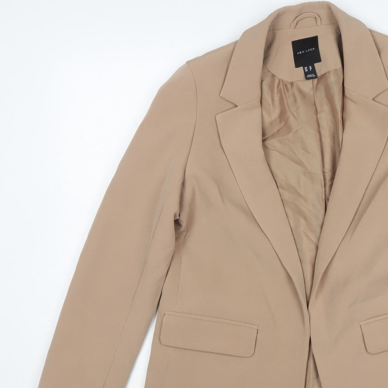 New Look Women’s Beige UK 10 Single-Breasted Tailored Blazer