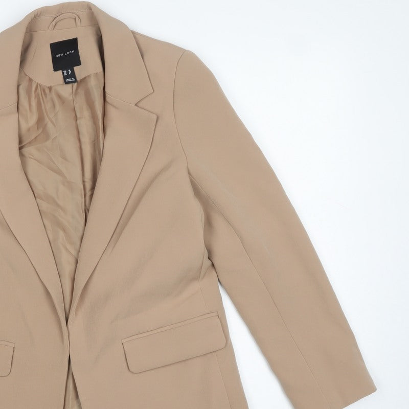 New Look Women’s Beige UK 10 Single-Breasted Tailored Blazer