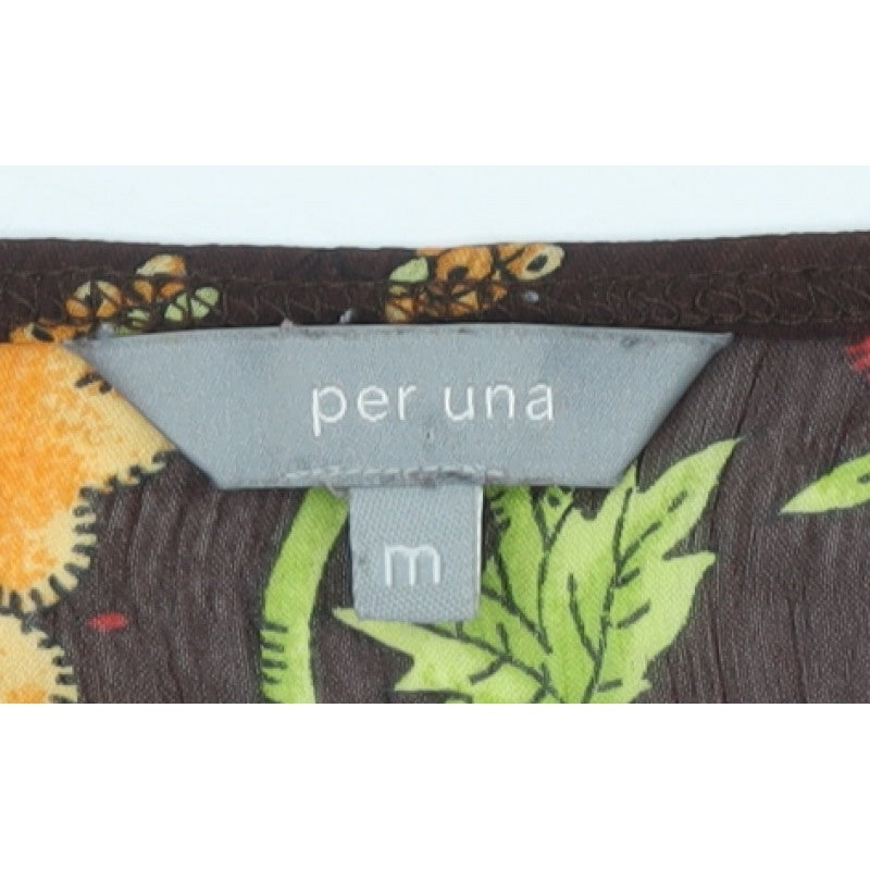 Per Una Women’s Multicoloured Floral Sheer Tunic Blouse M