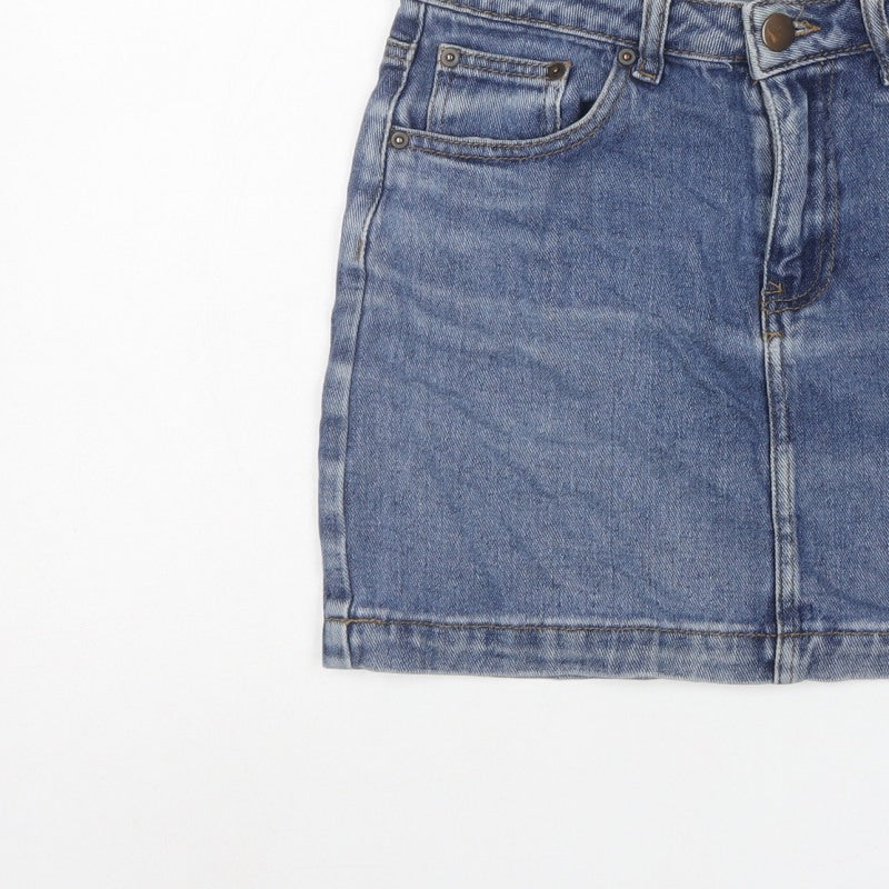 Forever 21 Women Blue M Denim Mini Straight Pencil Skirt